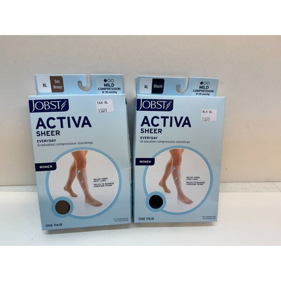 2 Activa Womans Compression Stockings XL  New  Boxed - Picture 1 of 5